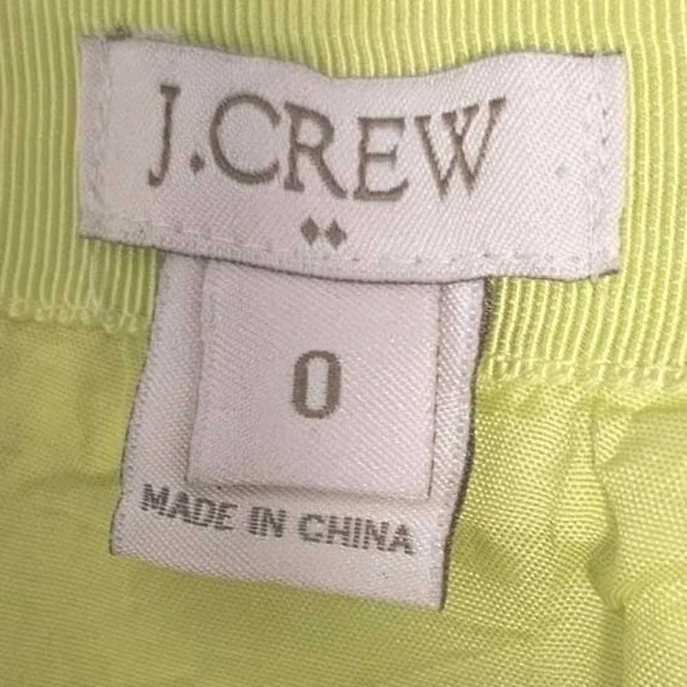 J.Crew Skirt Women 0 Neon Yellow A-Line Flounce Mini‎ B0314 SP15 Coquette Bright